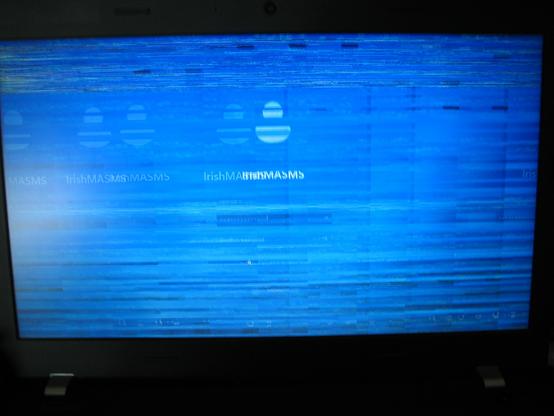 Glitchy LCD on an E450 Thinkpad, during the initial password creation process