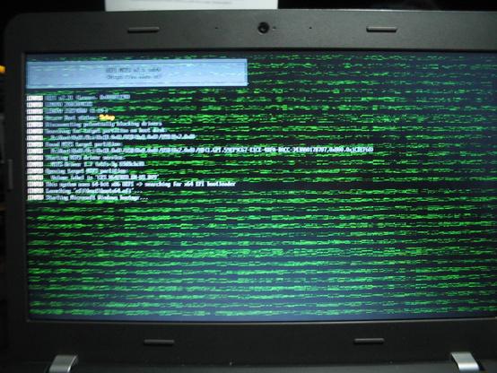 Glitchy LCD on E450 during Windows 11 install boot verification process