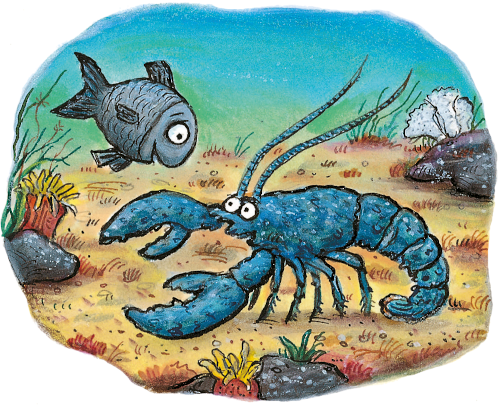 Tiddler the fish and a lobster.