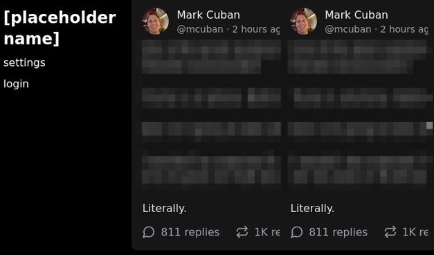 Another Bluesky web client makes appearance! Many duplicates @mcuban.bsky.social in that feed though
So many atproto apps but need more time
Btw only settings / login page available. For progress of 'placeholder name' client 😆 see @imlunahey.com