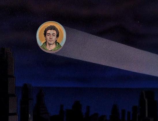 Bat signal but it's Luigi
