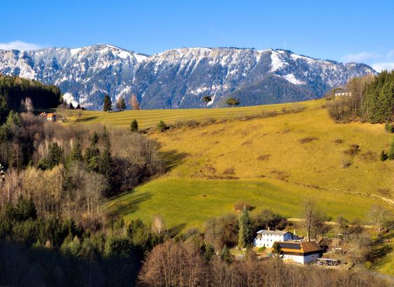 Viel of the Raxalpe from the Kreuzberg near Payerbach, Lower Austria