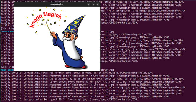 Corrupt JPEG in Image Magick's display utility