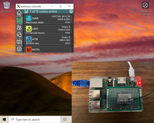 screen grab of meshtastic device ui