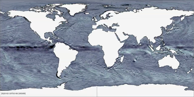 Screenshot of nextGEMS visualisation video.