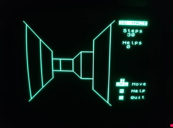 Photo of a 3D Maze generated on my Philips green phosphor CRT.