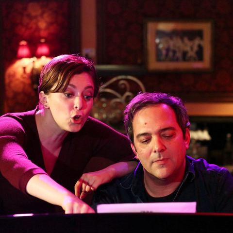 Rachel Bloom with songwriter Adam Schlesinger who co-wrote 150 songs for the show Crazy Ex-Girlfriend. Adam  Schlesinger died of complications of COVID-19 in 2020