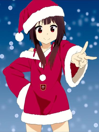 Megumin de konosuba vestida de papá noel