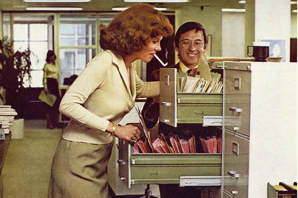 1976 Office Workers and Filing Cabinets