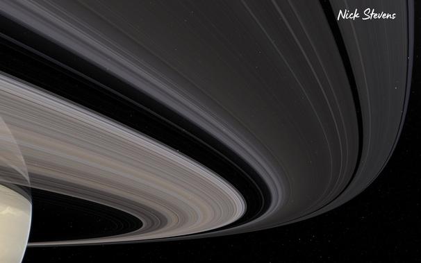A view under the rings of Saturn