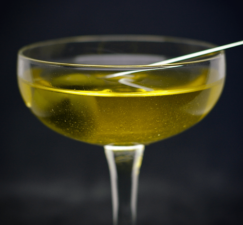 The second cocktail, also yellowish in color, but kind of clear.