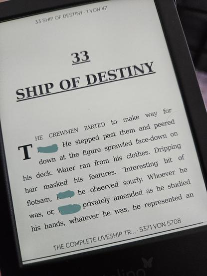 Der Anfang des eponymen Kapitels Nr. 33 "Ship of Destiny". Natürlich sind die Namen der Protagonist*innen unleserlich gemacht, um Spoiler zu vermeiden.
