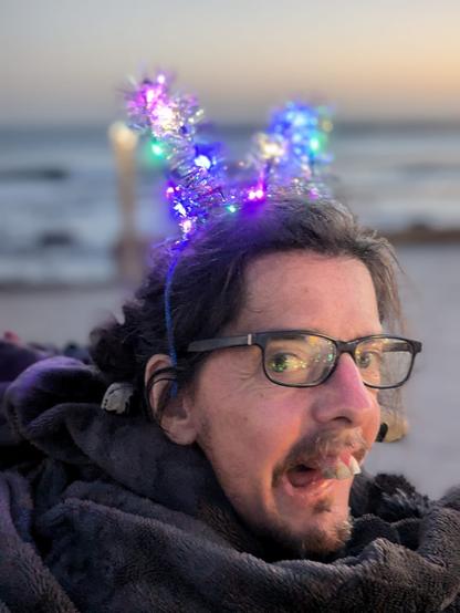 Selfie with sparkling antlers