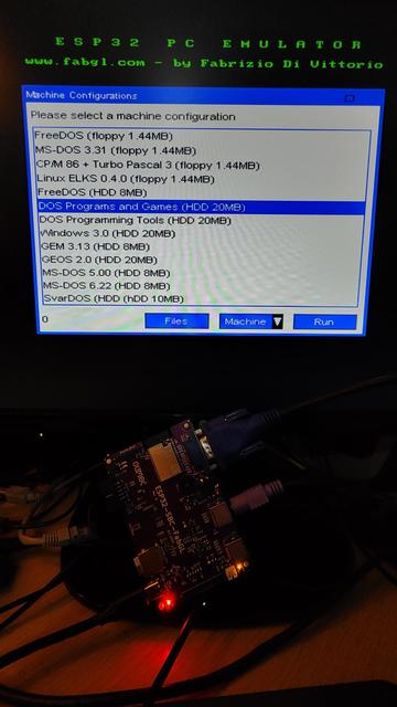 running the ESP32 FabGL pc emulator framework