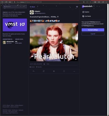#IT's a #FunnyOldPlace is #Mastodon...  

#VMST performed another #ShadowBan; #Lied about #IT to its #PayingSubscribers, and then #Lost around 50% of its #ActiveMembers... 

#Wyrd... 

#IT was #True then; #IT's #StillTrue™️​...