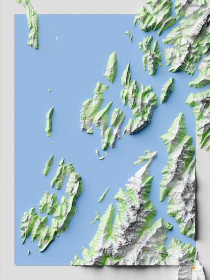 carte centrée sur les préalpes du Nord, avec un niveau de la mer simulé 1000 mètres au-dessus du niveau actuel