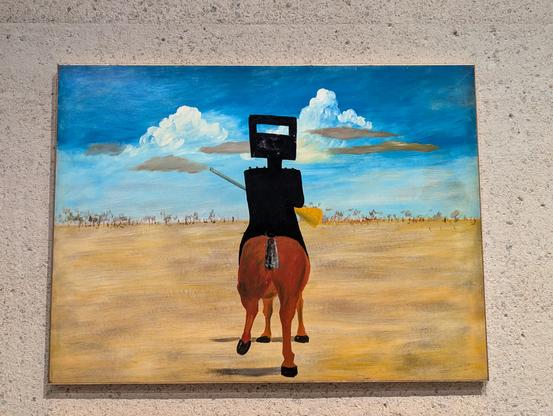 Sidney Nolan's painting of Ned Kelly at the National Art Gallery