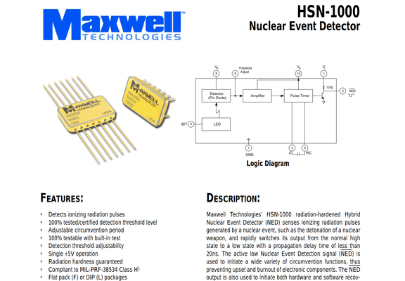 Nuclear event detector dataset with a normally high output for when an explosion is detected.