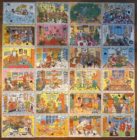 24 puzzeltjes in de juiste volgorde gelegd.
Er speelt zich wat af in zo’n puzzelflat!