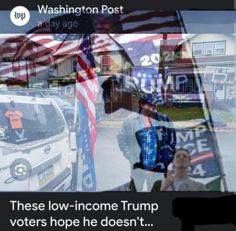 Trump Flags And Signs Surrounding Low Income Voters