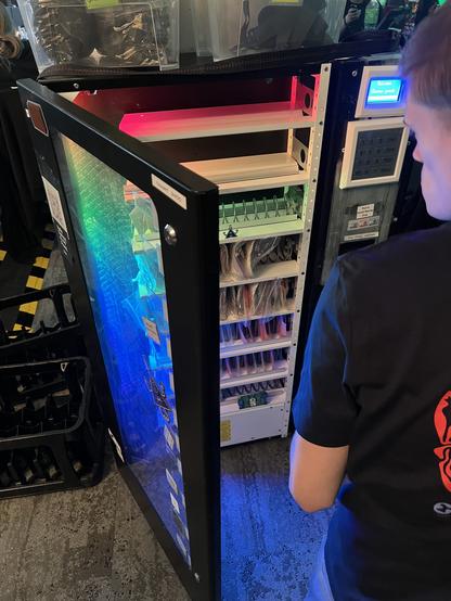 Vending machine being loaded