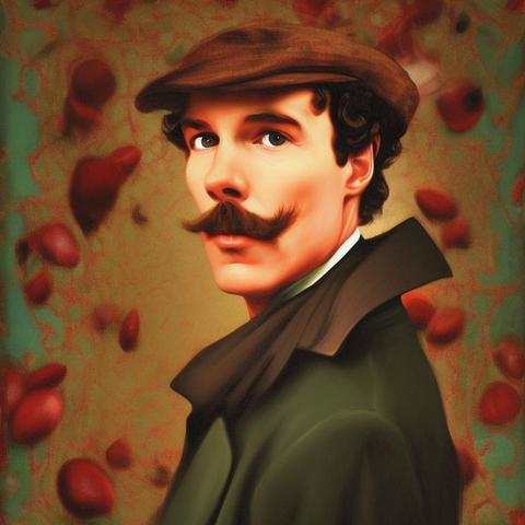 A random sentence from 'The Adventures of Sherlock Holmes' by Arthur Conan Doyle translated 6 times.

Original text:
﻿To Sherlock Holmes she is always _the_ woman.

Translation Path:
English > Hebrew > Russian > English > Korean > Russian > English

The final text which was used to generate image:
Sherlock Holmes is always a girl.