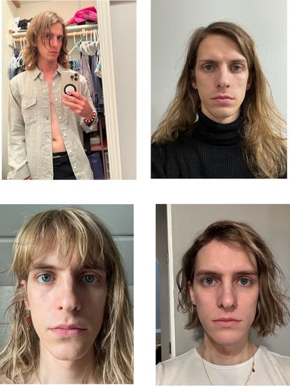 me over the past year glowing up and getting a haircut and looking more feminine