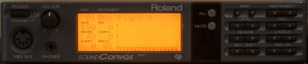 Roland SC-55 Sound Module front panel