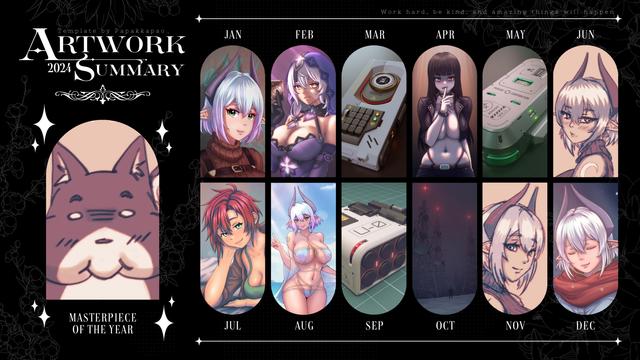 Compilation of artworks I did in 2024 per month.