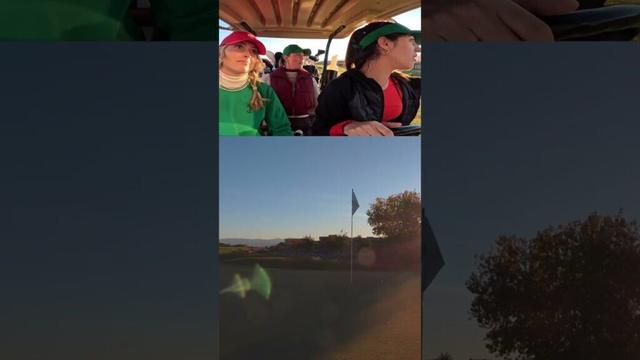 2nd shot on a par 5 #ladygolfers #daddydaughter #automobile #golfgirl