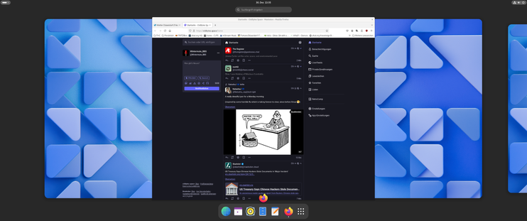 Screenshot of a GNOME desktop session running under Wayland