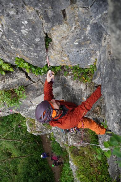 A climber in red and orange trad climbing in a limestone corner with a the belayer and someon watching at the bottom of the frame maybe 15m below. The climber is setting protection in a crack in the form of a tricam.

So in June, frustrated with the weather and on a bit of a what-the-hell spur-of-the-moment decision, I signed up for a "Tricam workshop" run by Rise and Summit at Wintours Leap. This is Kevin Roet's pic as part of the marketing for the day (the event was sponsored by Camp) of me on Swallow's Nest on the fly wall. It's in here as both the site of my first actual trad fall (onto a brass offset at the start of the route - it held) and also the first route I've finished after getting a faceful of hail about 20m off the deck before the top. The rock was... rather slick after that!

As a bonus, I also met a great guy who I ended up climbing with again later in the year.

By the way, tricams are interesting and really rather versatile (Actually did a route next door using basically nothing else) . If you want to try them out, go seek out Kev Roet, who is an absolute tricam nut!