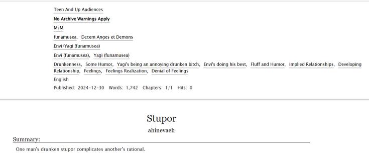 A preview of my fanfiction called "Stupor." Rated T for Teen.