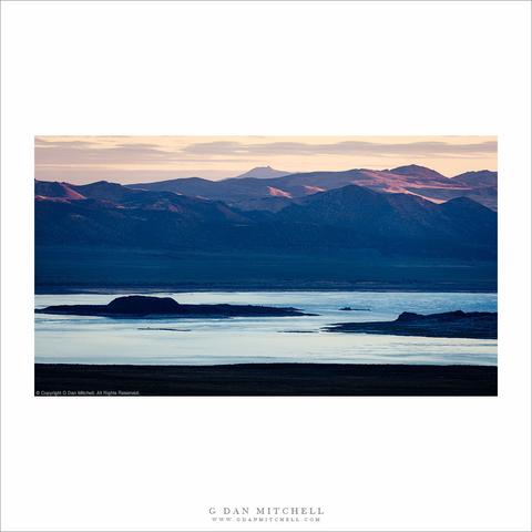 Photo of Mono Lake and desert mountains.