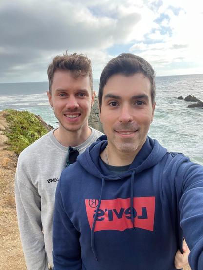 Selfie with my partner in front of the ocean