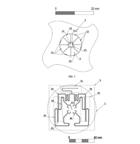 Patented ion trap microwave feeding circuit.
