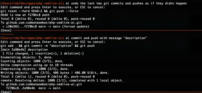 generate git commands