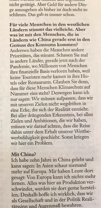 Für viele Menschen in den westlichen Ländern stimmt das vielleicht. Aber was ist mit den Menschen, die in Ländern wie China gerade erst in den Genuss des Konsums kommen?