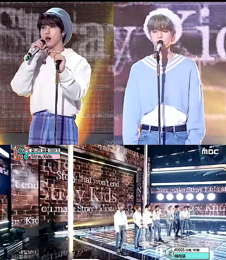 Han and Seungmin of Stray Kids in twinky outfits