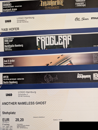 Konzertkarten für Imminence, Yasi Hofer, FrogLeap, Zeal & Ardor, Opeth, Another Nameless Ghost
