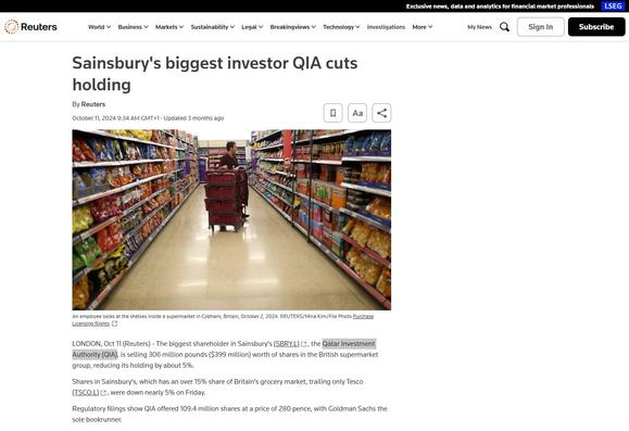 https://www.reuters.com/business/retail-consumer/sainsburys-biggest-investor-qia-cuts-holding-2024-10-11/