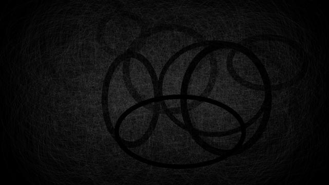 A black background with a large number of very thin faint ellipses. Mixed in are a much smaller number of thicker black ellipses.