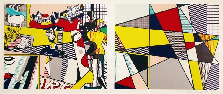 Auch beim Mural von Roy Lichtenstein tauchen ähnliche Farben und Formen auf.
