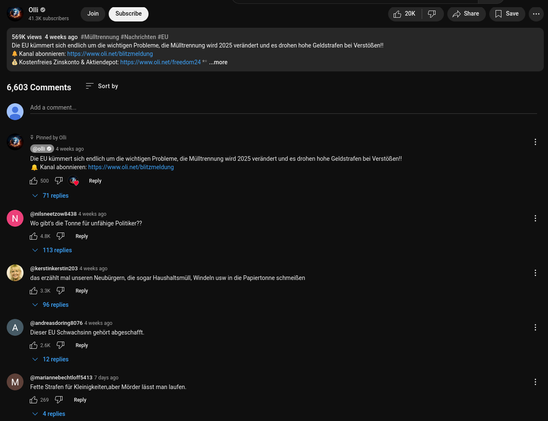 dumme Kommentare