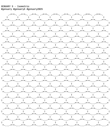A black on white picture of an ASCII hexagon grid drawn with a monospace font.