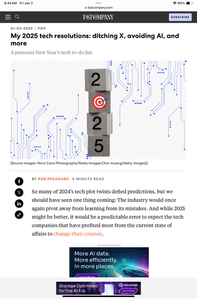 Fast Company 2025 tech resolutions