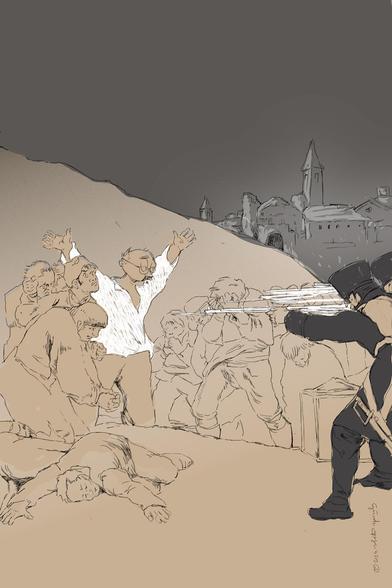 © 2024, roberto speziale, La parte scomoda della storia (pensando al 3 maggio 1808 di Goya)