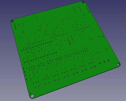 A 3d model of a circuit board without the components.