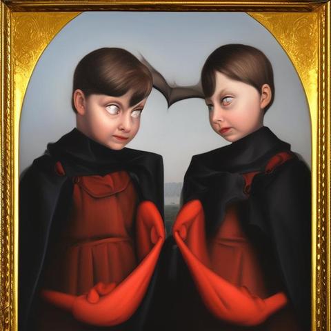 A random sentence from 'Alices Adventures in Wonderland' by Lewis Carrol translated 4 times.

Original text:
‘Twinkle, twinkle, little bat! How I wonder what you’re at!’.

Translation Path:
English > Russian > German > Hebrew > English

The final text which was used to generate image:
Twins, double bat, small! I wonder what you do.