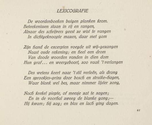 Het sonnet #Lexicografie uit de bundel "de Taal":